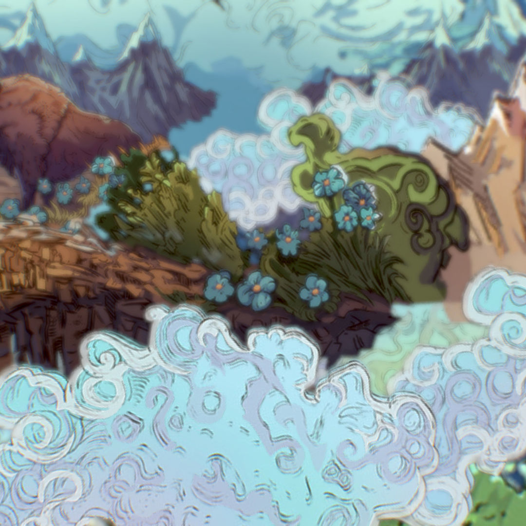 Landscape USA Scene Animated Paralax Low-poly 3D model_40