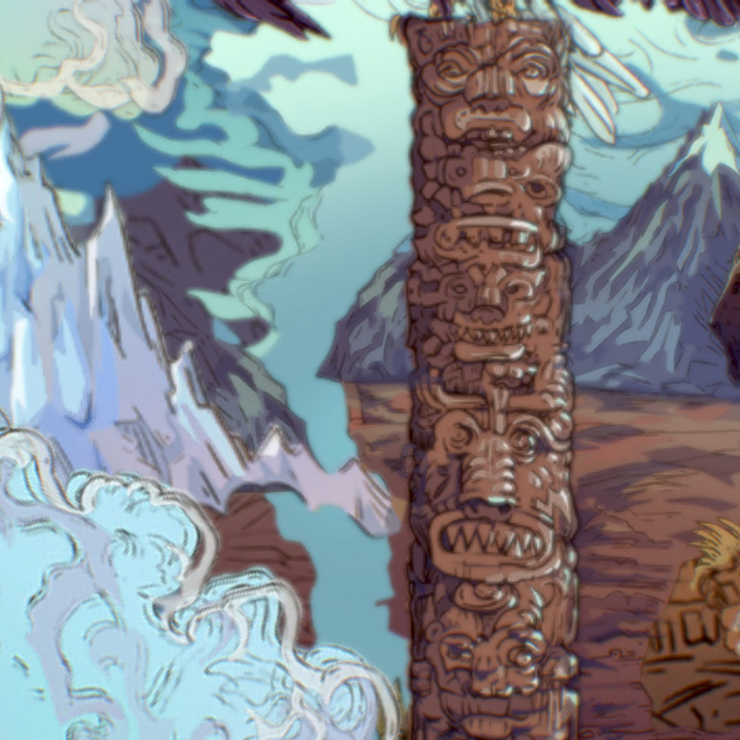 Landscape USA Scene Animated Paralax Low-poly 3D model_44