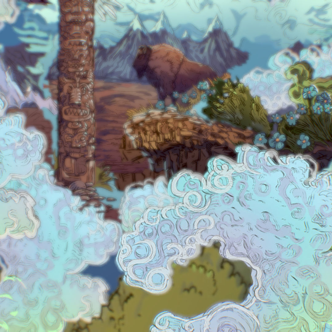 Landscape USA Scene Animated Paralax Low-poly 3D model_42