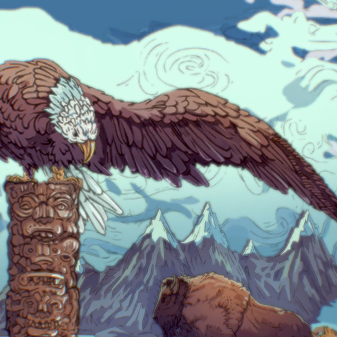 Landscape USA Scene Animated Paralax Low-poly 3D model_46