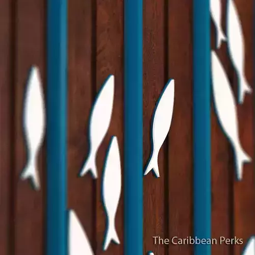 fish-partition wooden wall with fish 3D model