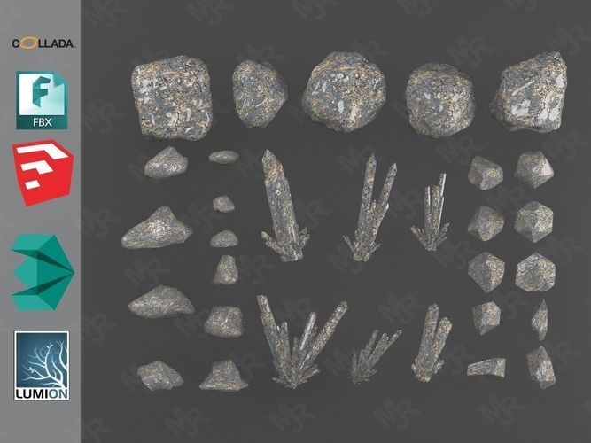Rocks Pack1 Low-poly 3D model