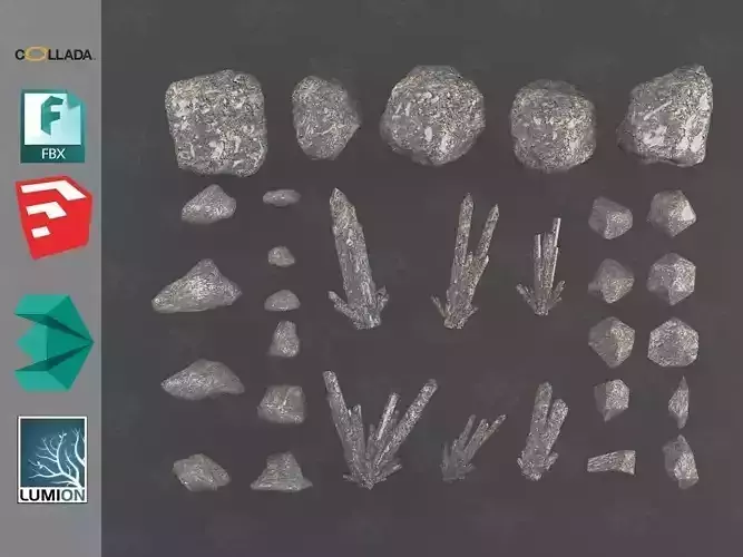 Rocks Pack1 Low-poly 3D model