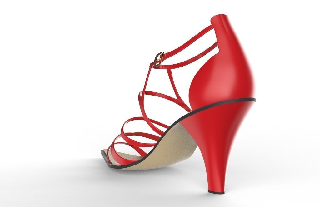 red high heel 3D model_1