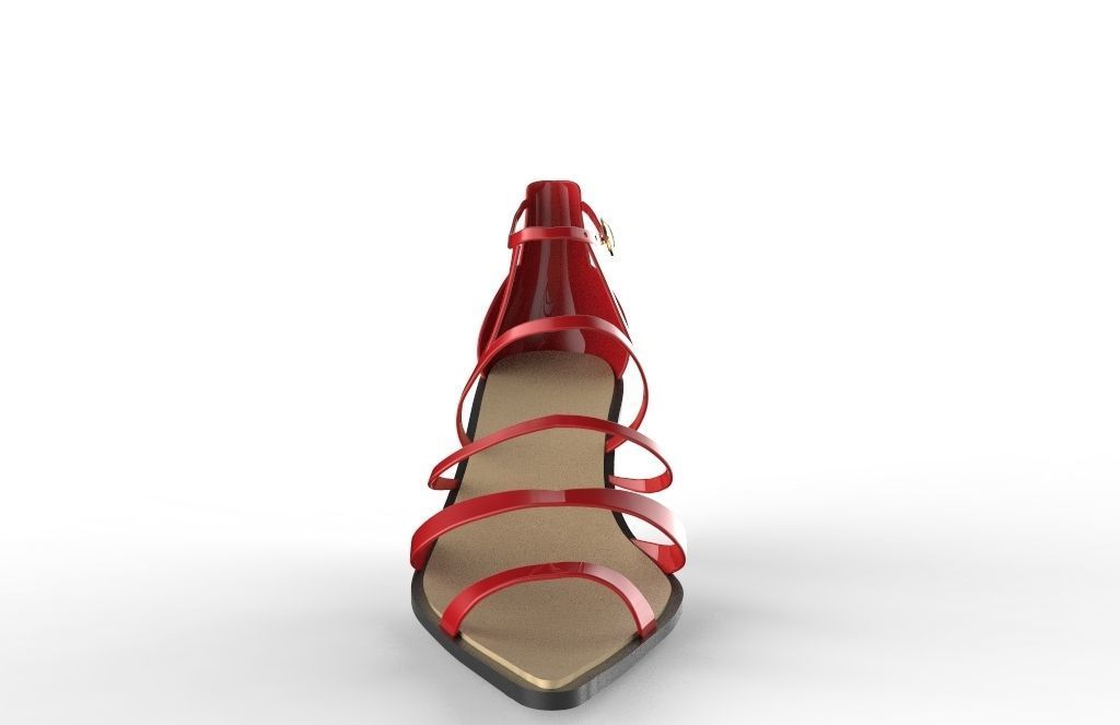 red high heel 3D model_6