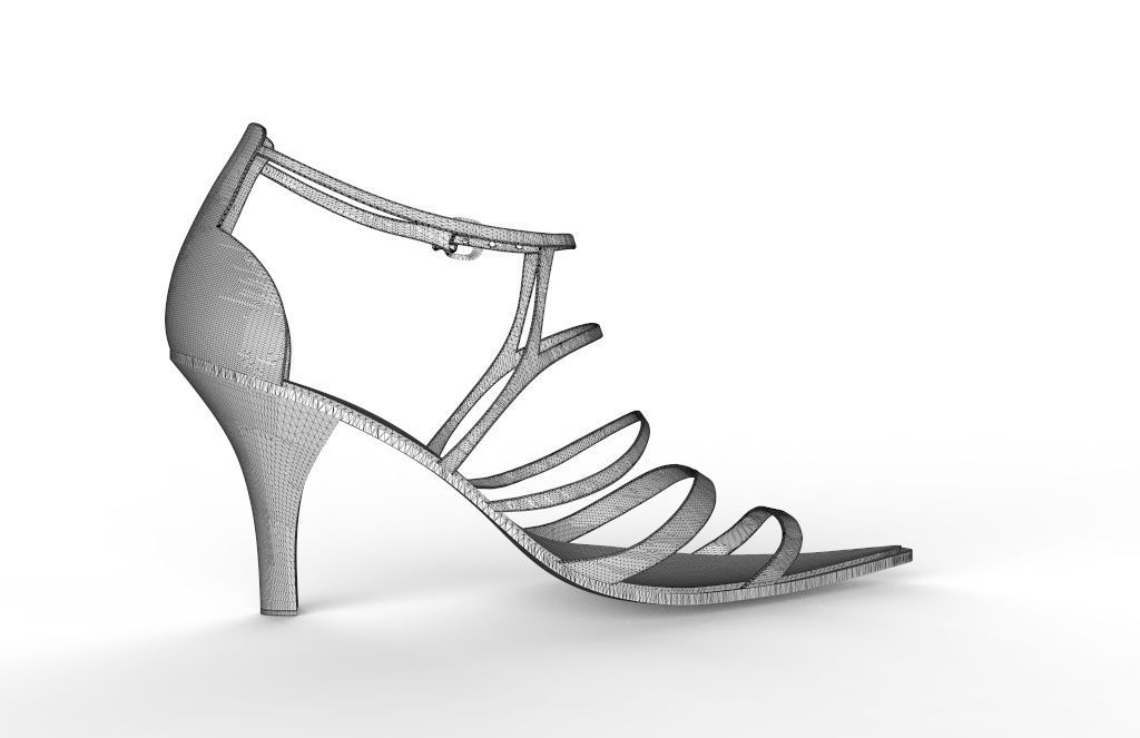 red high heel 3D model_10