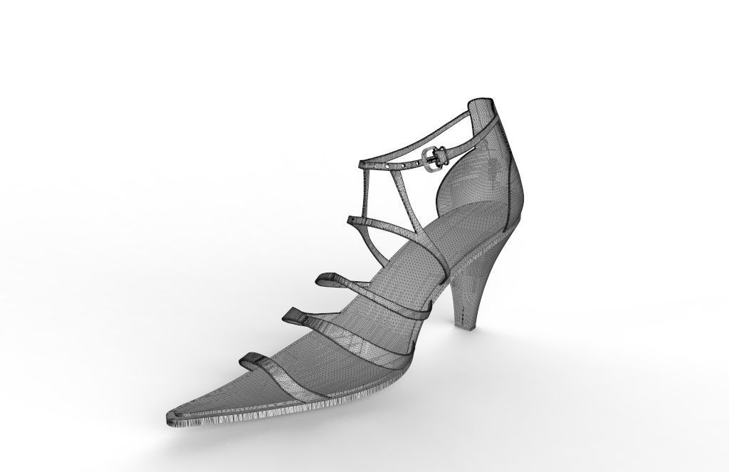 red high heel 3D model_8
