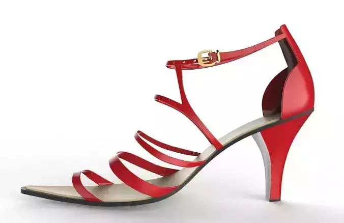 red high heel 3D model