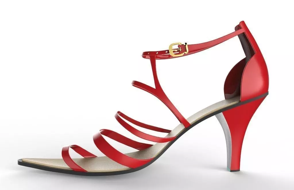 red high heel 3D model_0