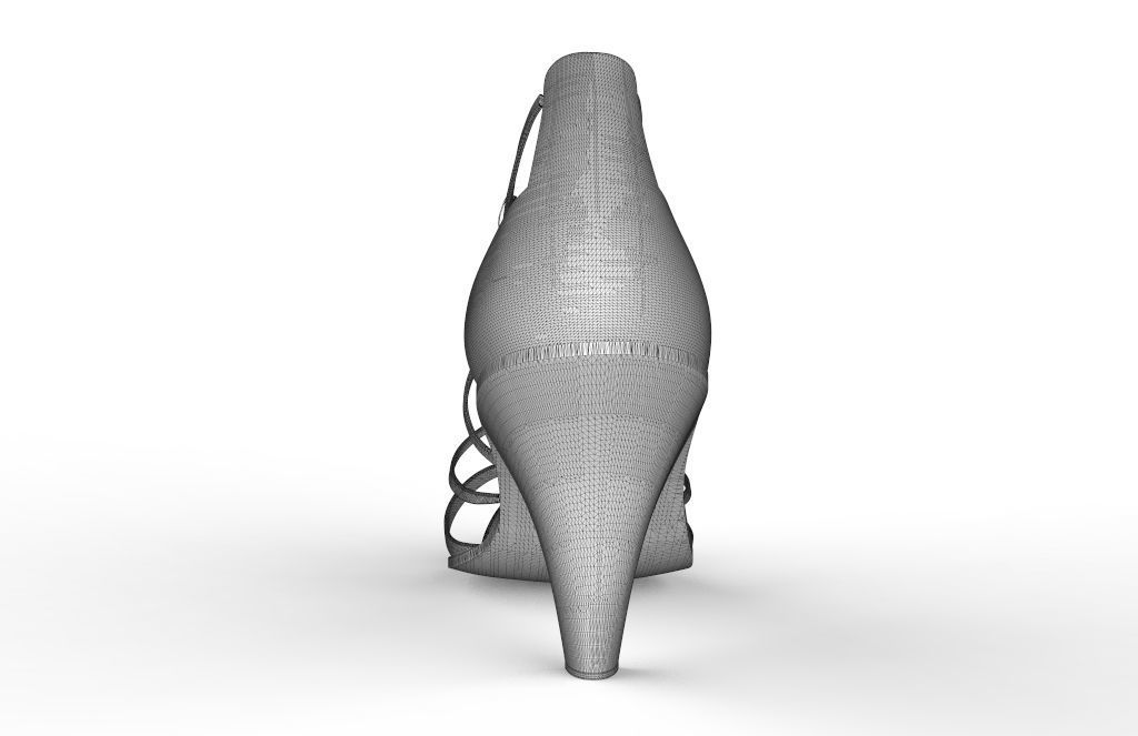 red high heel 3D model_11