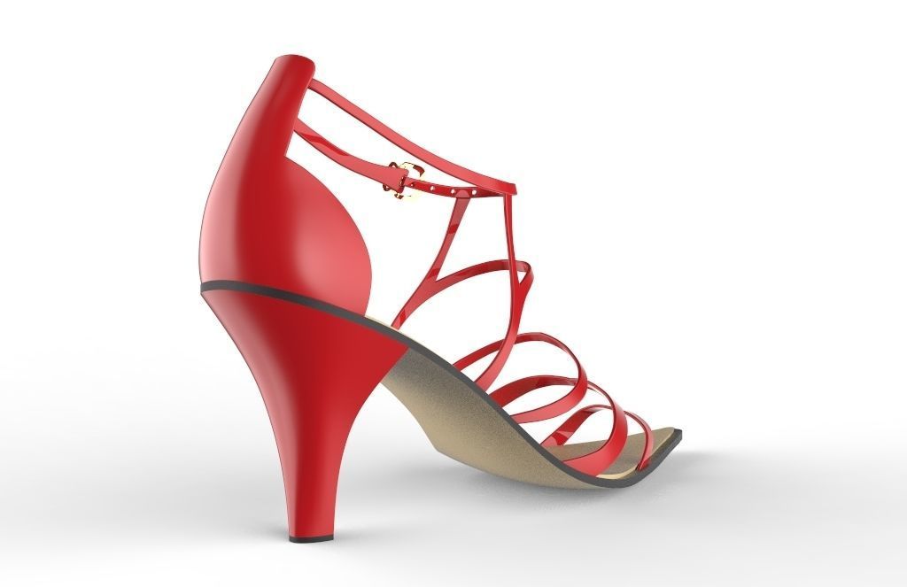 red high heel 3D model_7