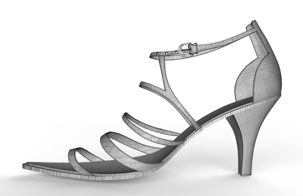 red high heel 3D model_9
