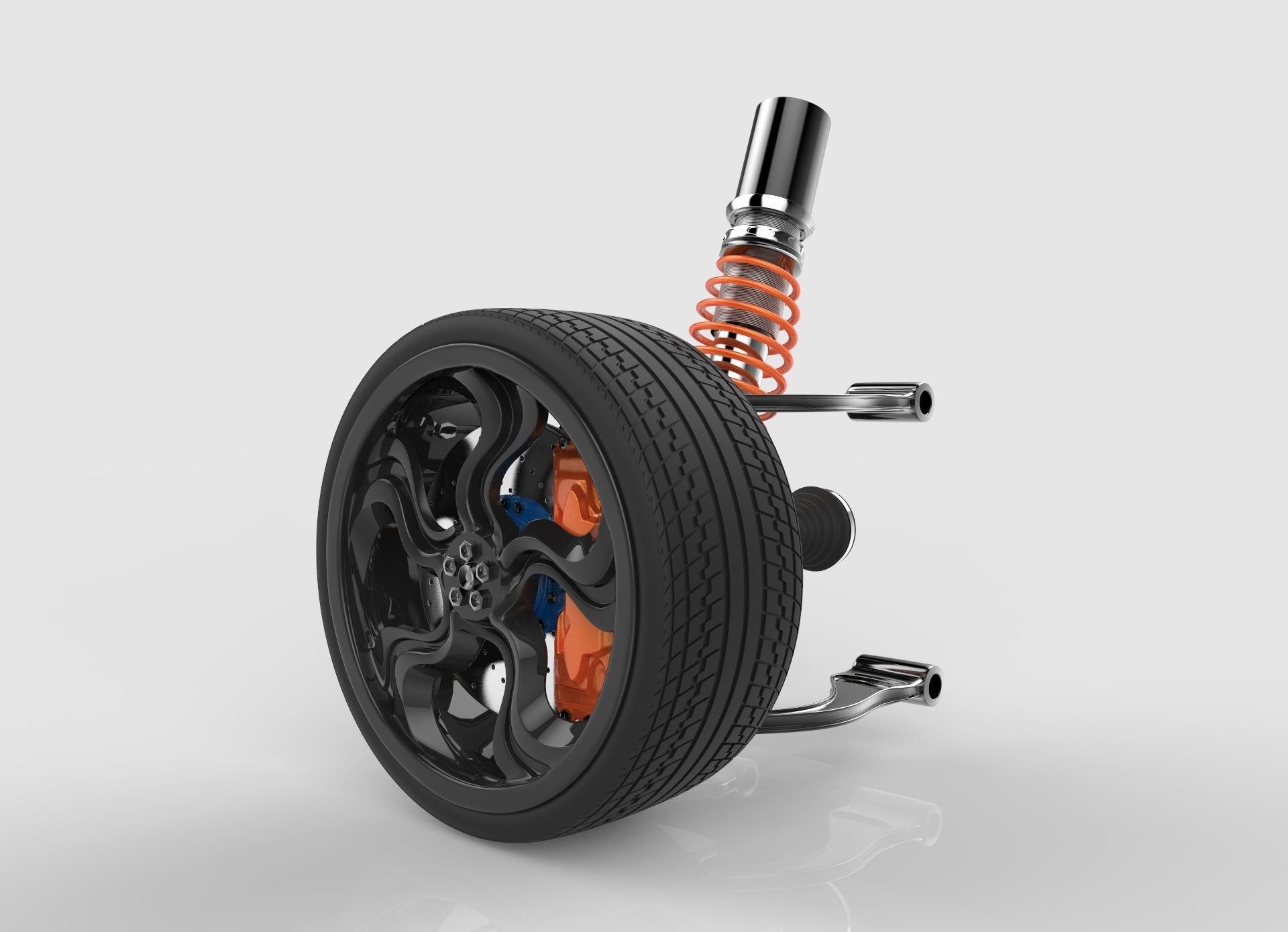 Suspension  car wheel 3D model_12