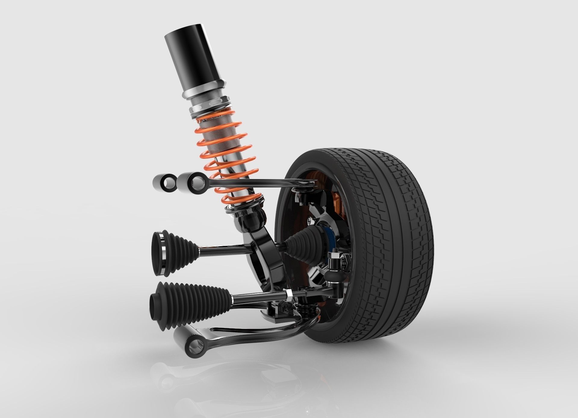 Suspension  car wheel 3D model_5