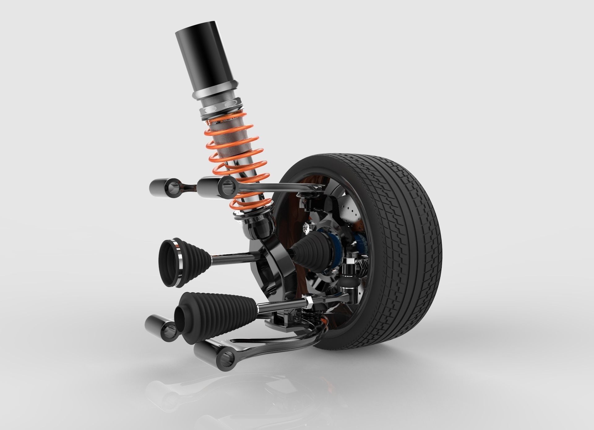 Suspension  car wheel 3D model_3