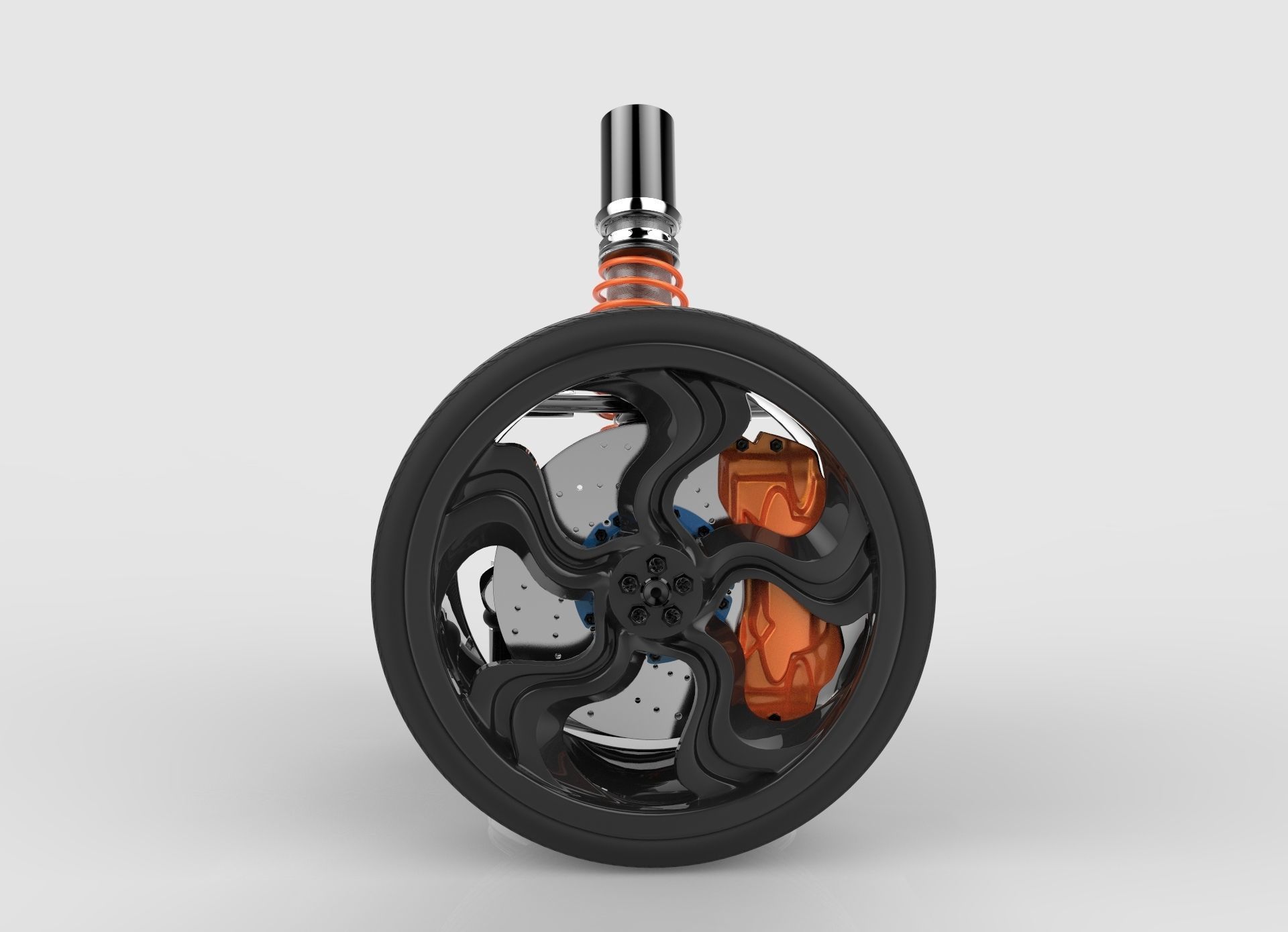 Suspension  car wheel 3D model_8