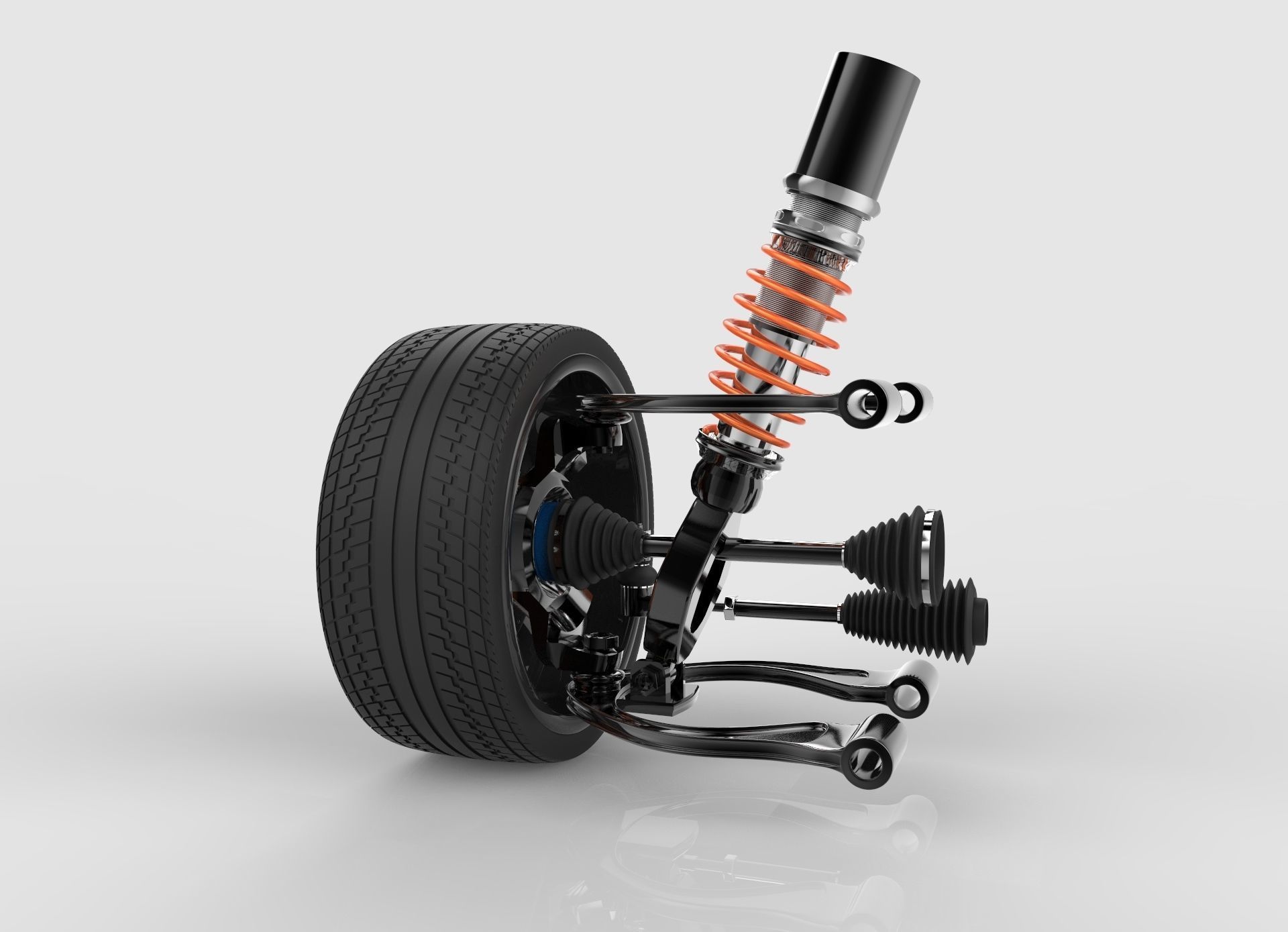 Suspension  car wheel 3D model_15