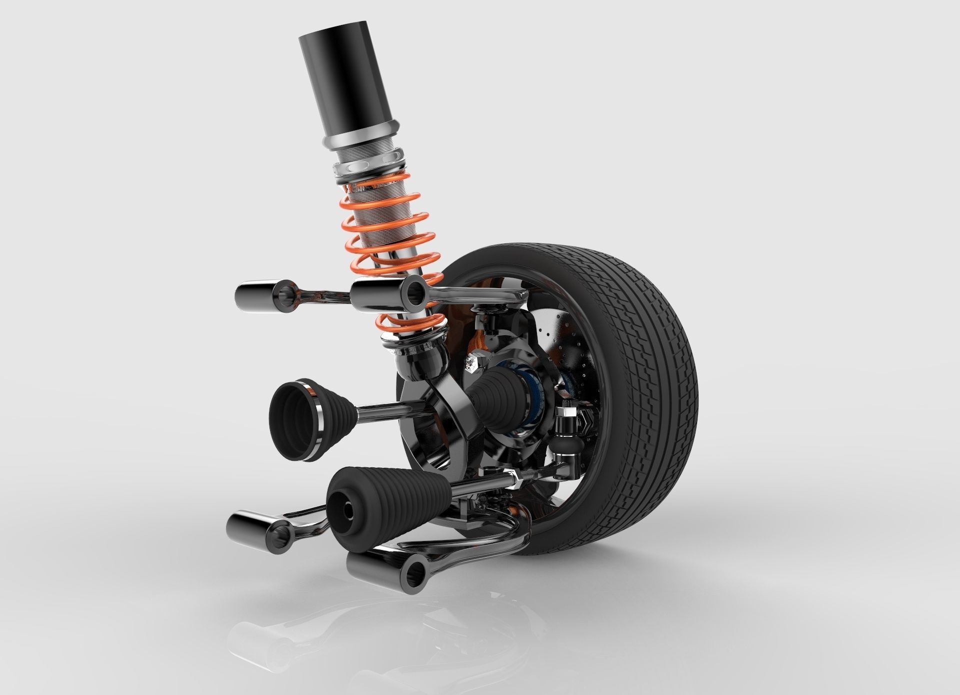 Suspension  car wheel 3D model_6