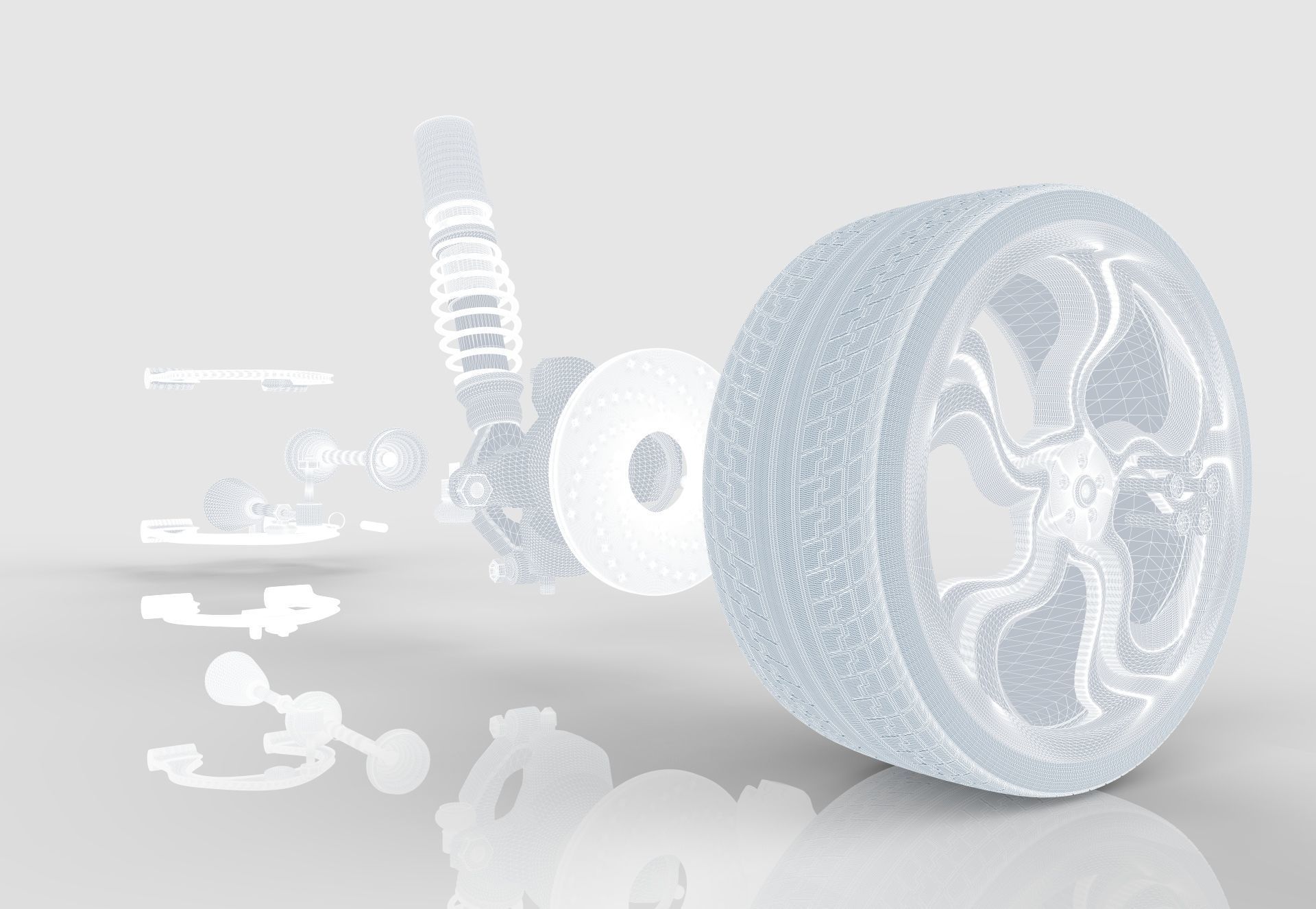 Suspension  car wheel 3D model_19