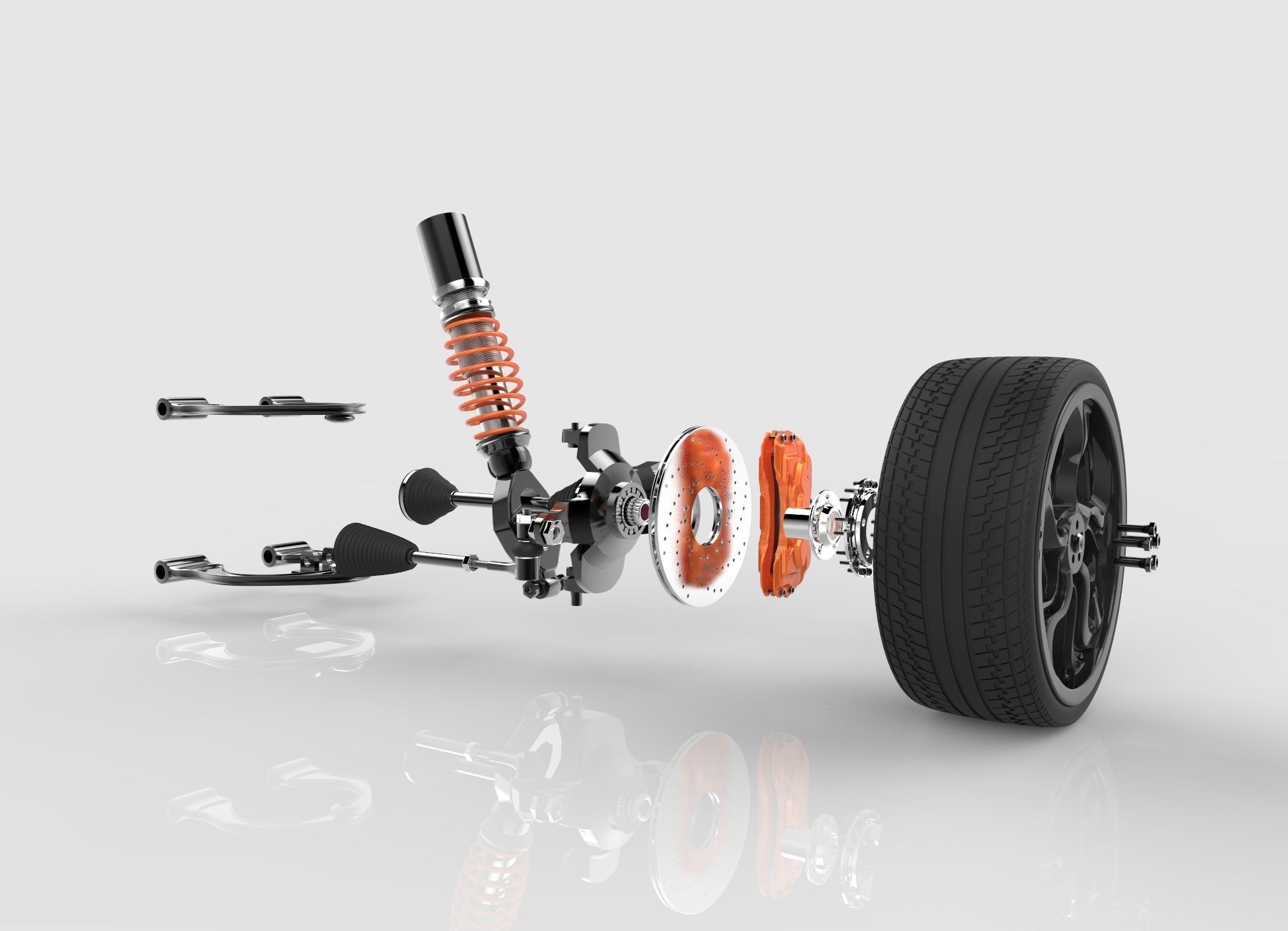 Suspension  car wheel 3D model_17