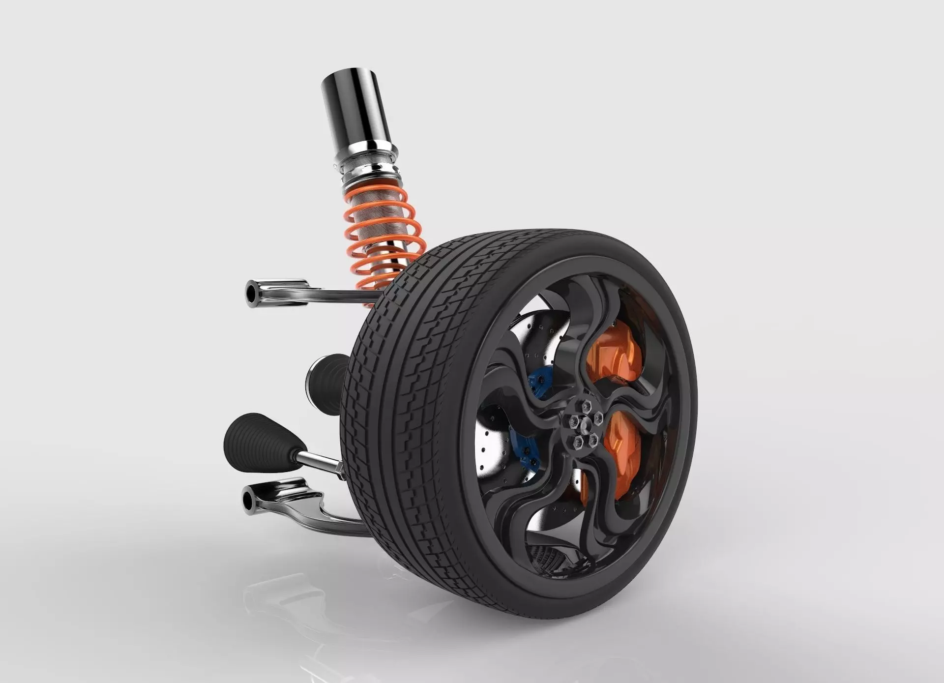 Suspension  car wheel 3D model_0