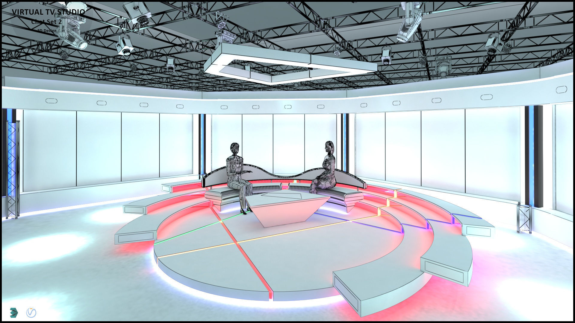 Virtual TV Studio Sets - Collection Vol 11 - 2 PCS DESIGN 3D model_25