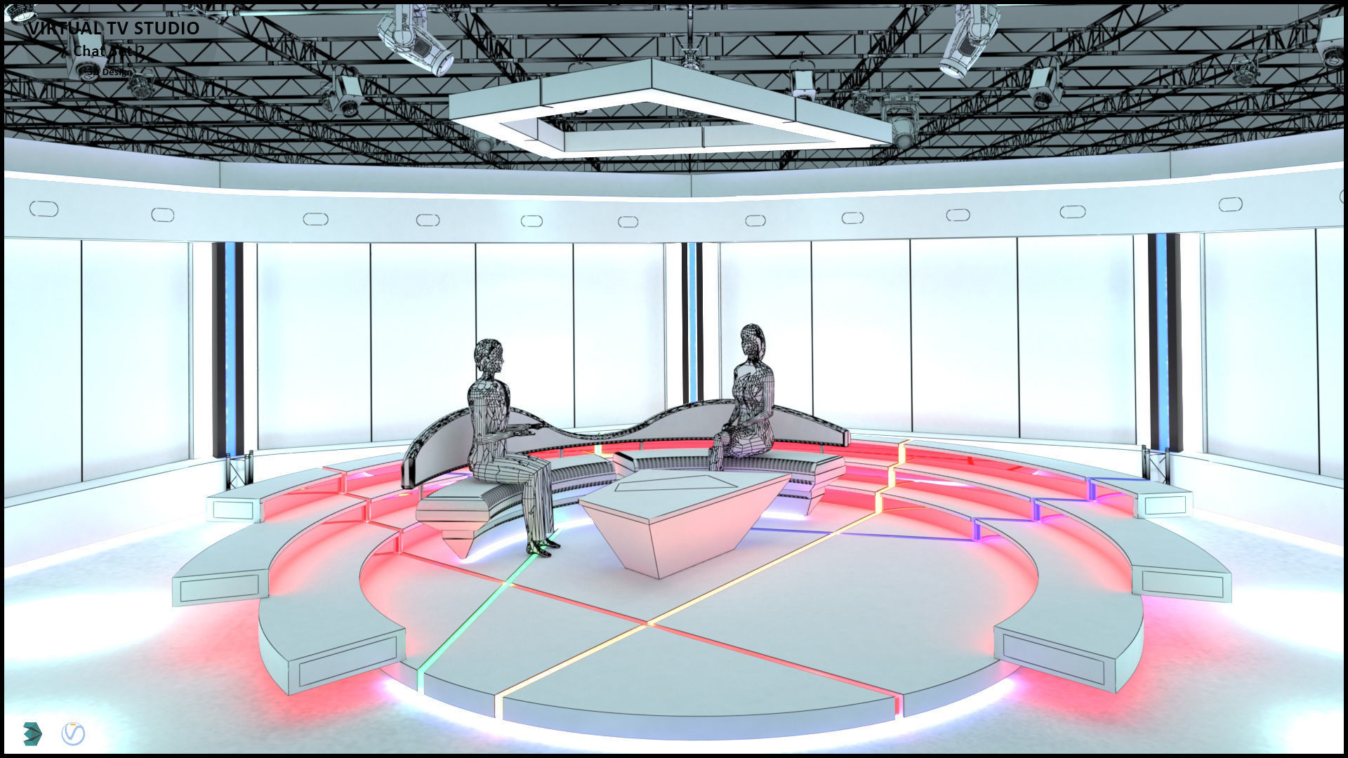 Virtual TV Studio Sets - Collection Vol 11 - 2 PCS DESIGN 3D model_34