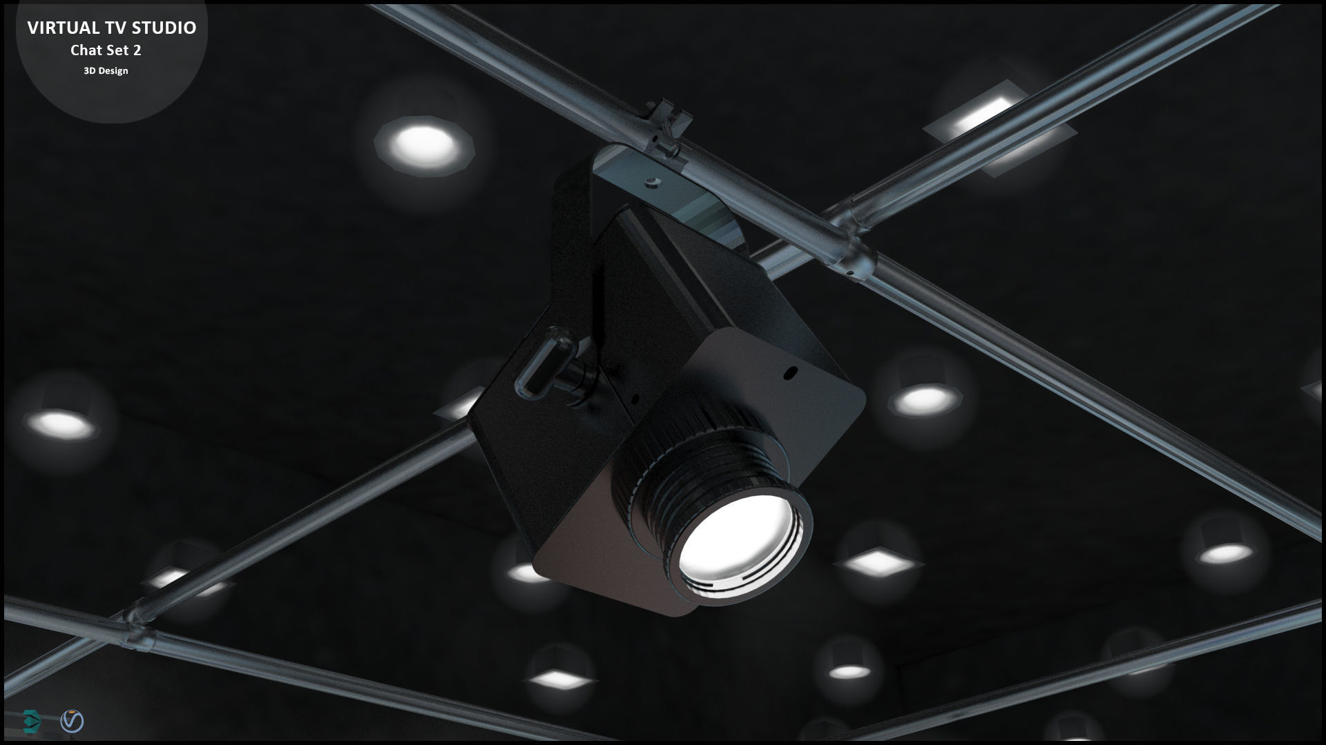 Virtual TV Studio Sets - Collection Vol 11 - 2 PCS DESIGN 3D model_42