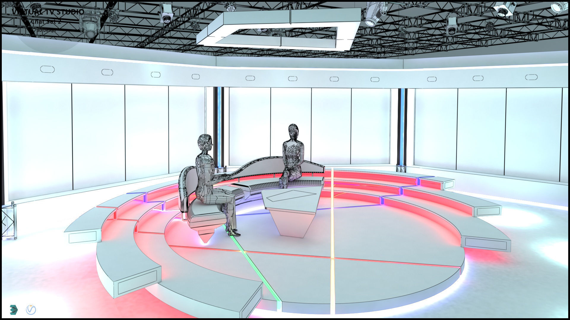 Virtual TV Studio Sets - Collection Vol 11 - 2 PCS DESIGN 3D model_23
