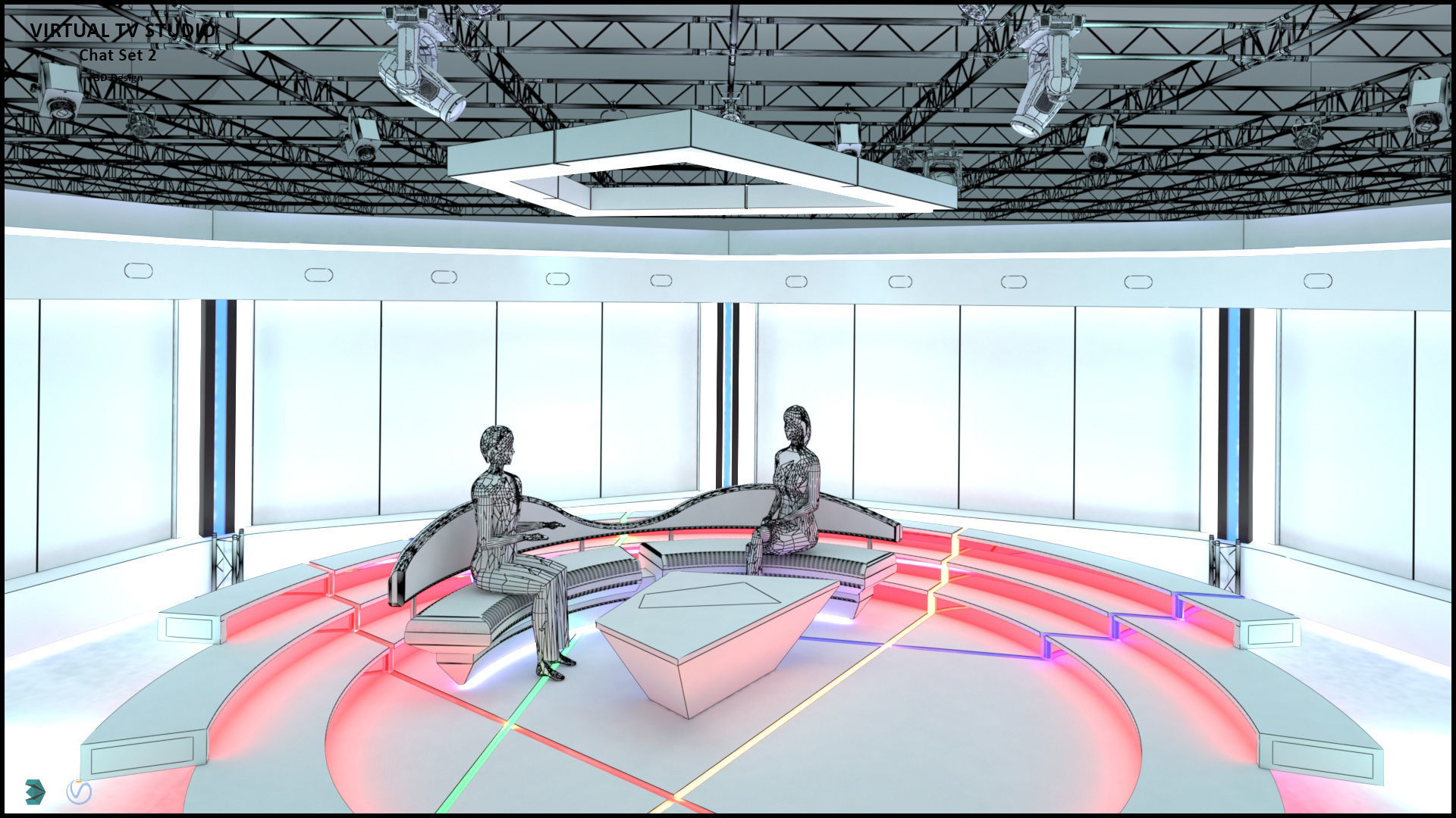 Virtual TV Studio Sets - Collection Vol 11 - 2 PCS DESIGN 3D model_27