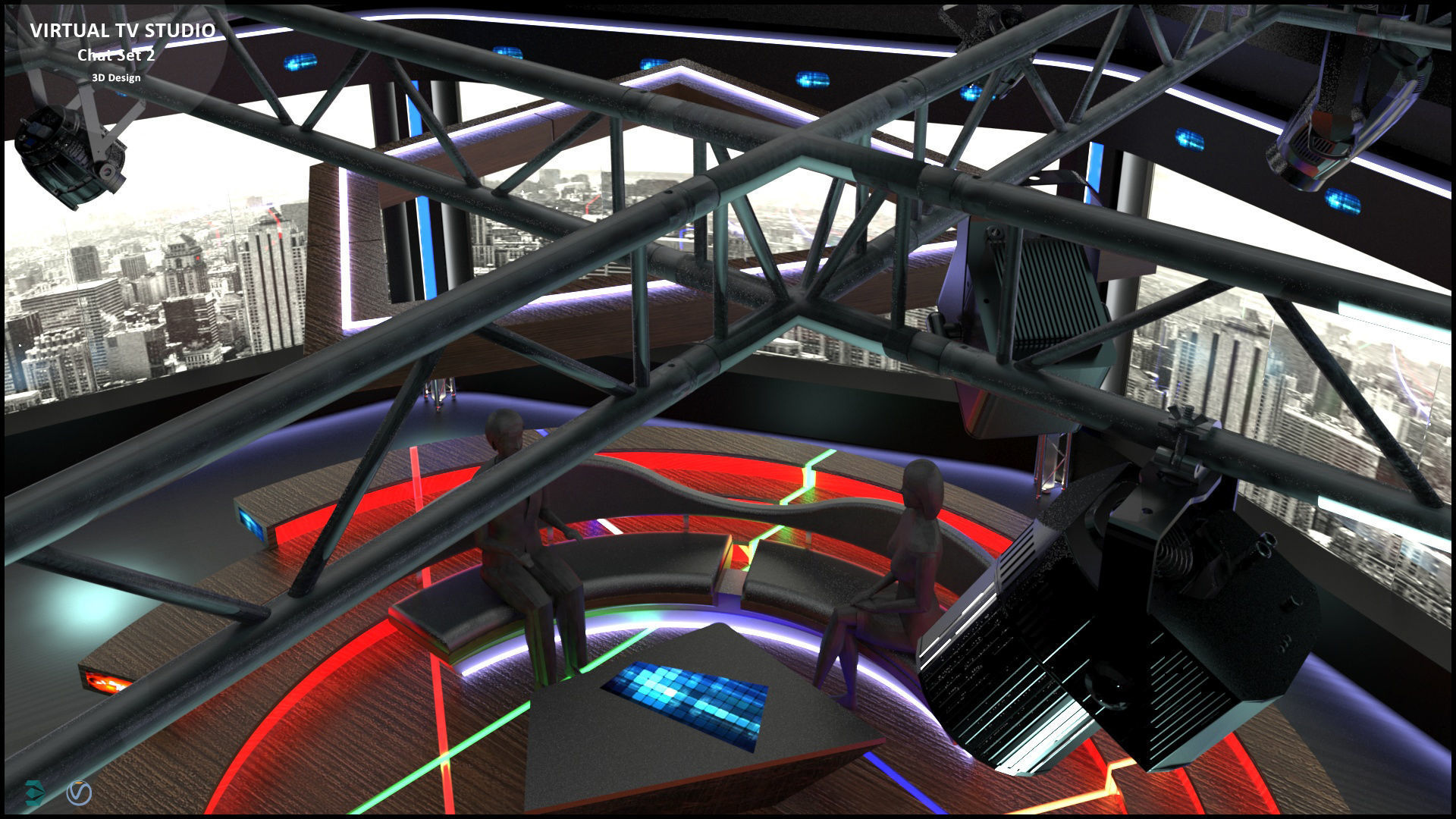 Virtual TV Studio Sets - Collection Vol 11 - 2 PCS DESIGN 3D model_37