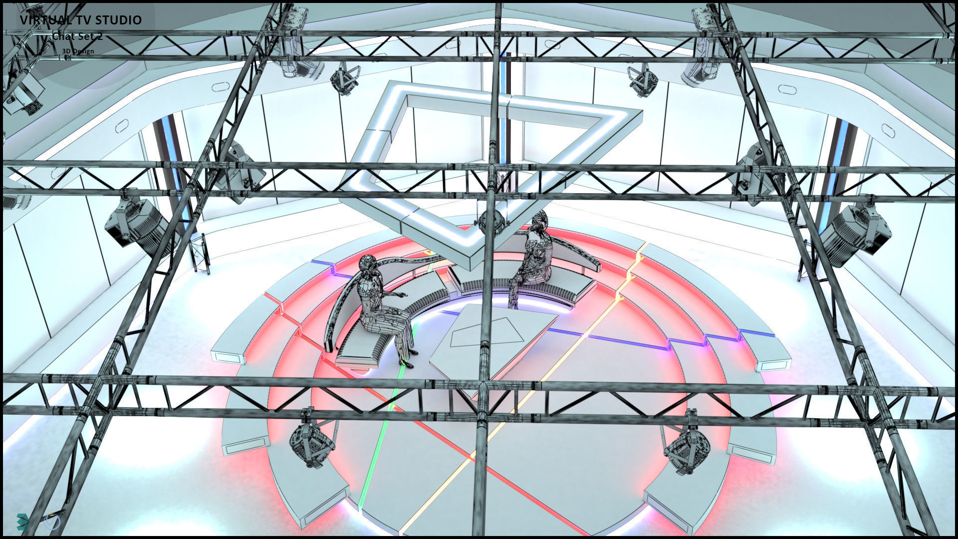 Virtual TV Studio Sets - Collection Vol 11 - 2 PCS DESIGN 3D model_32