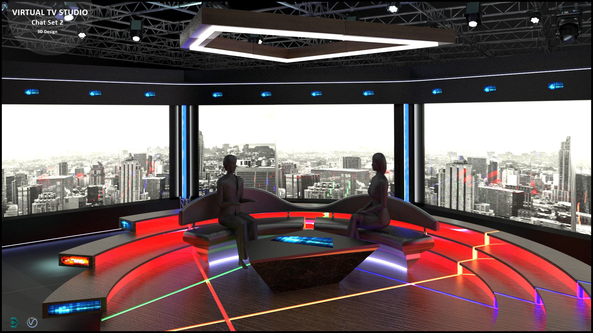 Virtual TV Studio Sets - Collection Vol 11 - 2 PCS DESIGN 3D model_30
