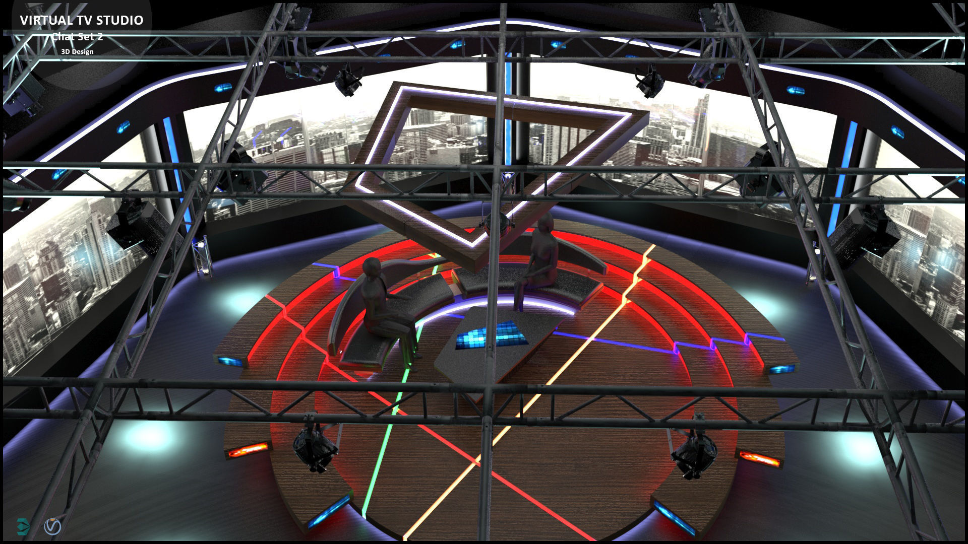 Virtual TV Studio Sets - Collection Vol 11 - 2 PCS DESIGN 3D model_31