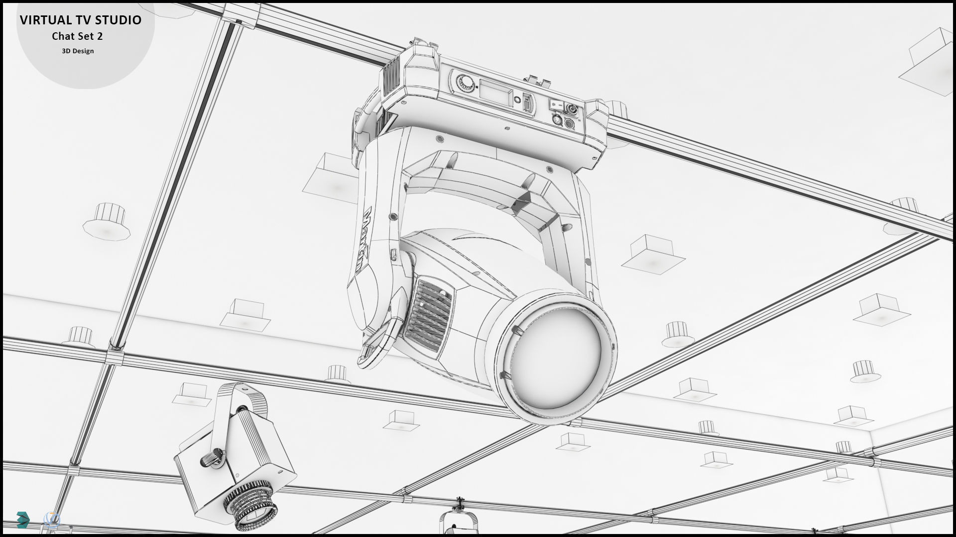 Virtual TV Studio Sets - Collection Vol 11 - 2 PCS DESIGN 3D model_39