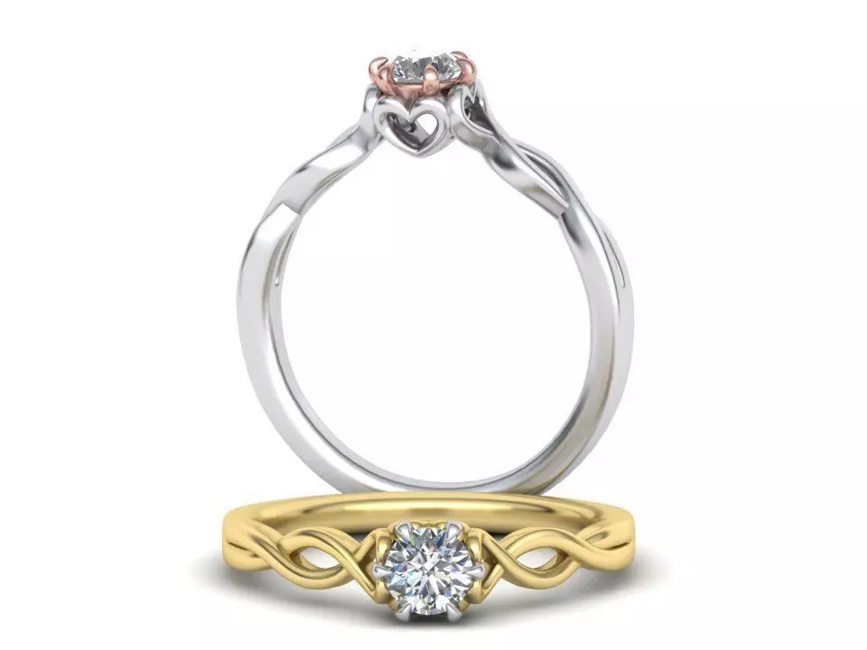 Heart Engagegment ring 6prong 0240 3D print model