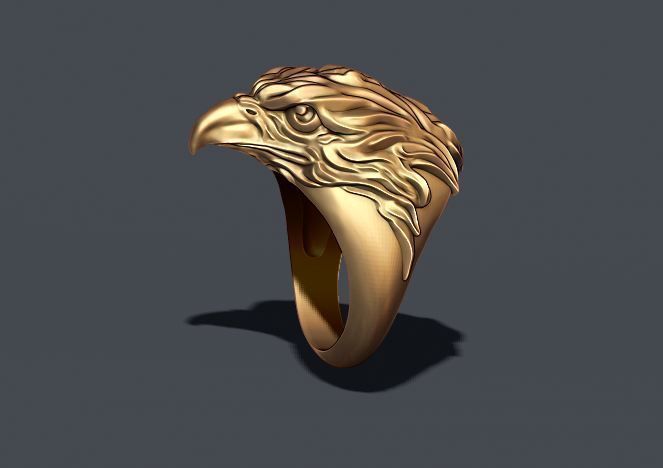 Eagle ring 3D print model_7