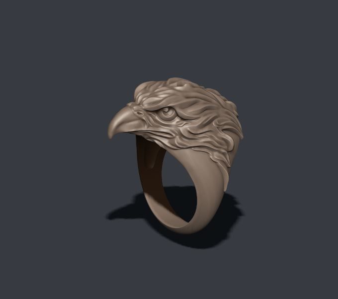 Eagle ring 3D print model_9