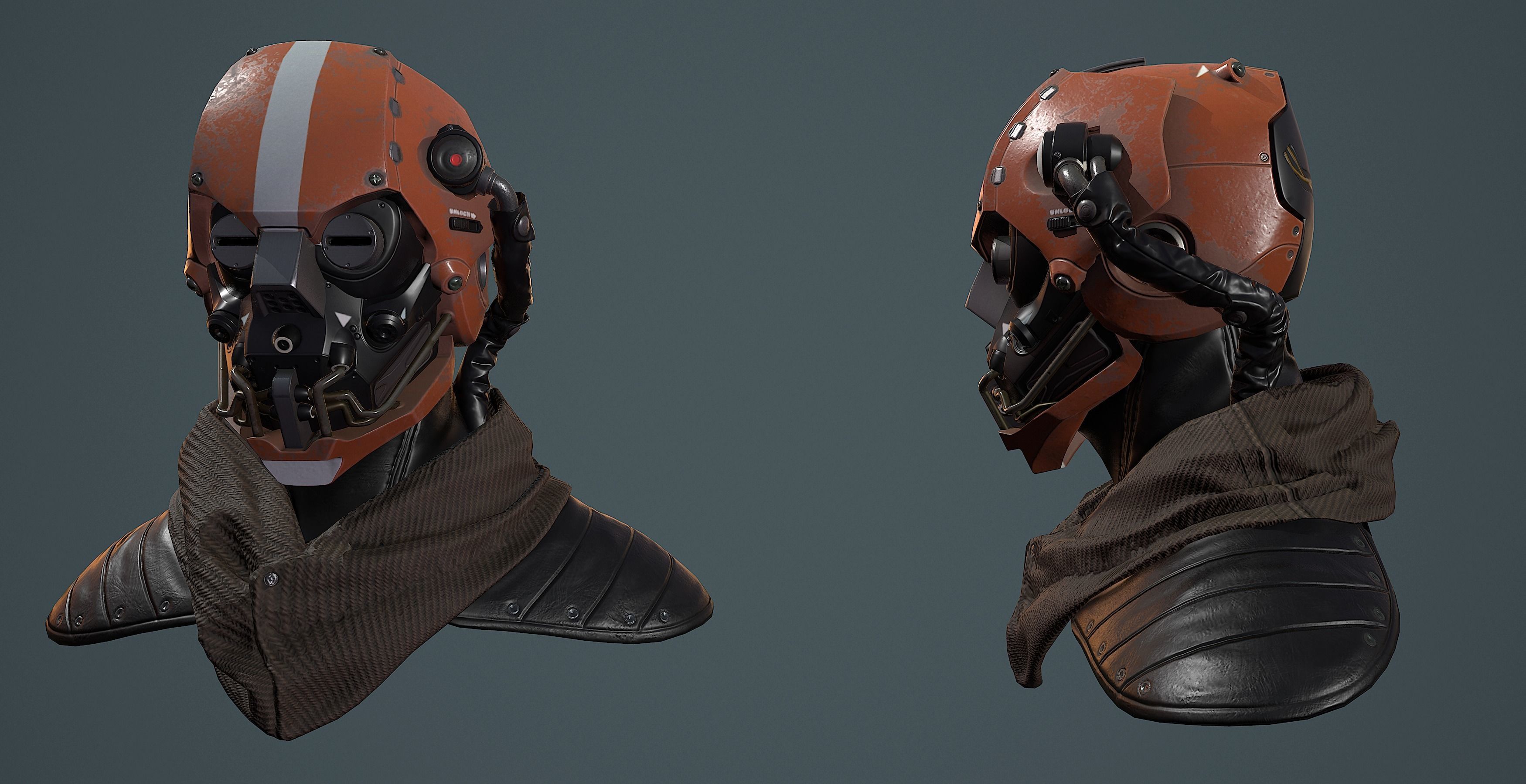 Helmet - Sci-Fi Low-poly 3D model_5