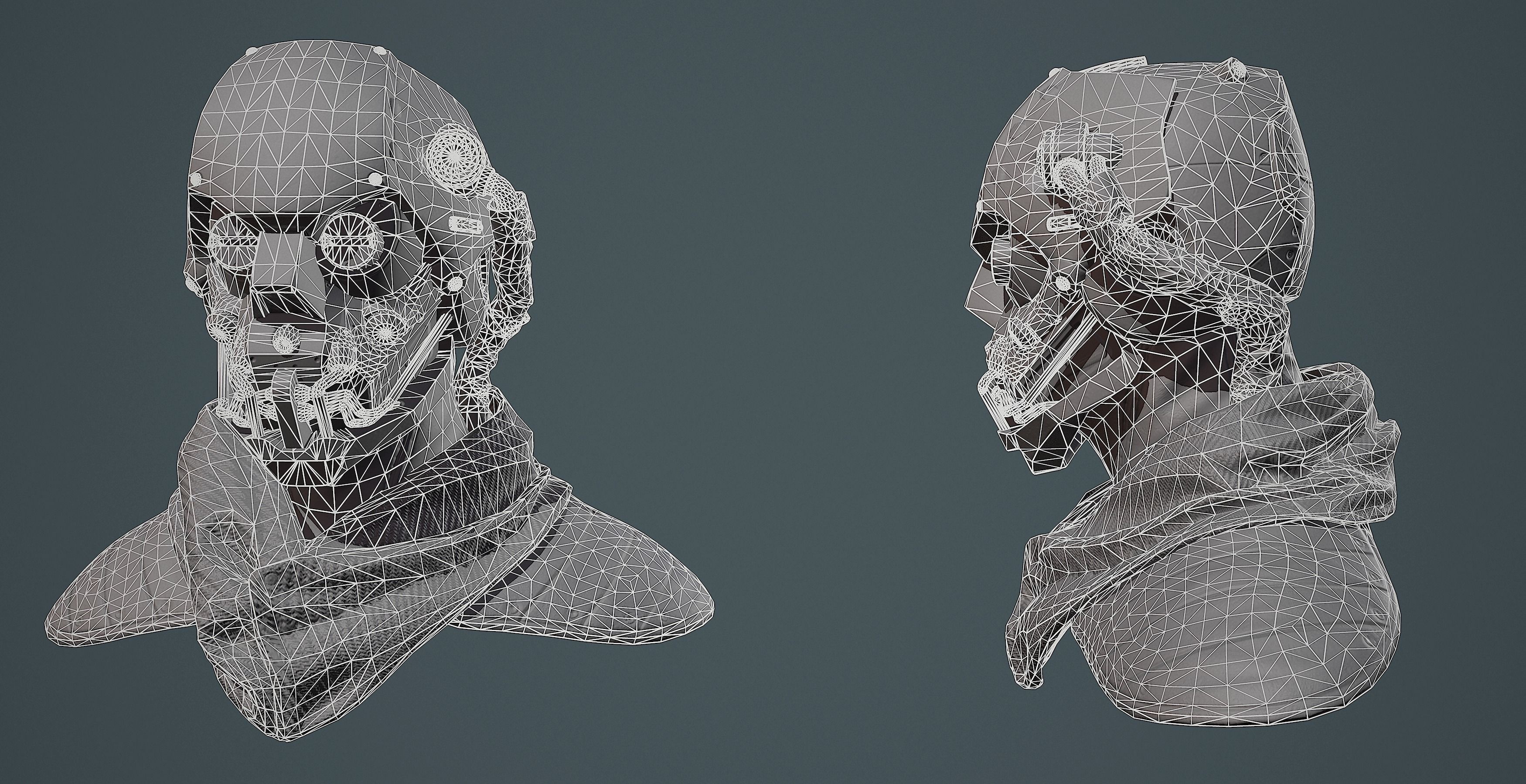 Helmet - Sci-Fi Low-poly 3D model_7