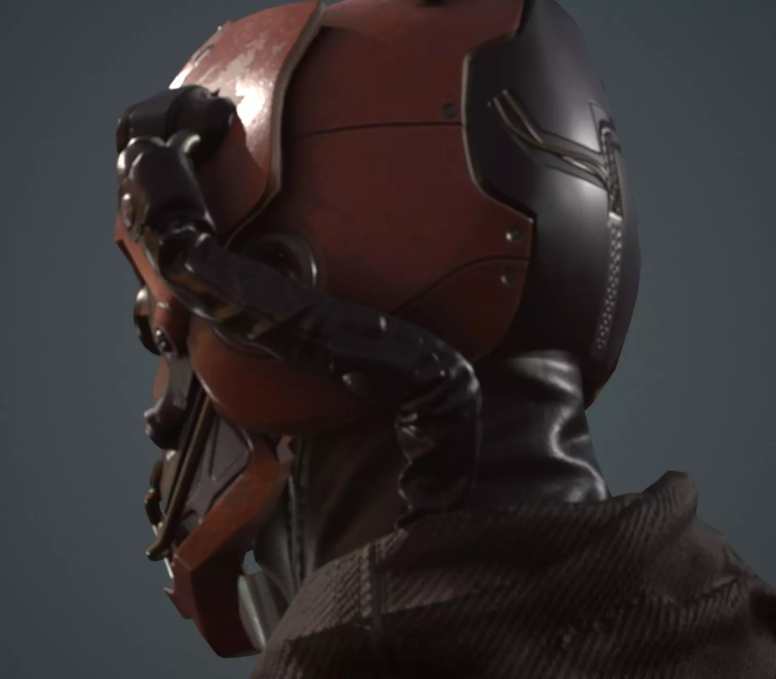 Helmet - Sci-Fi Low-poly 3D model_0