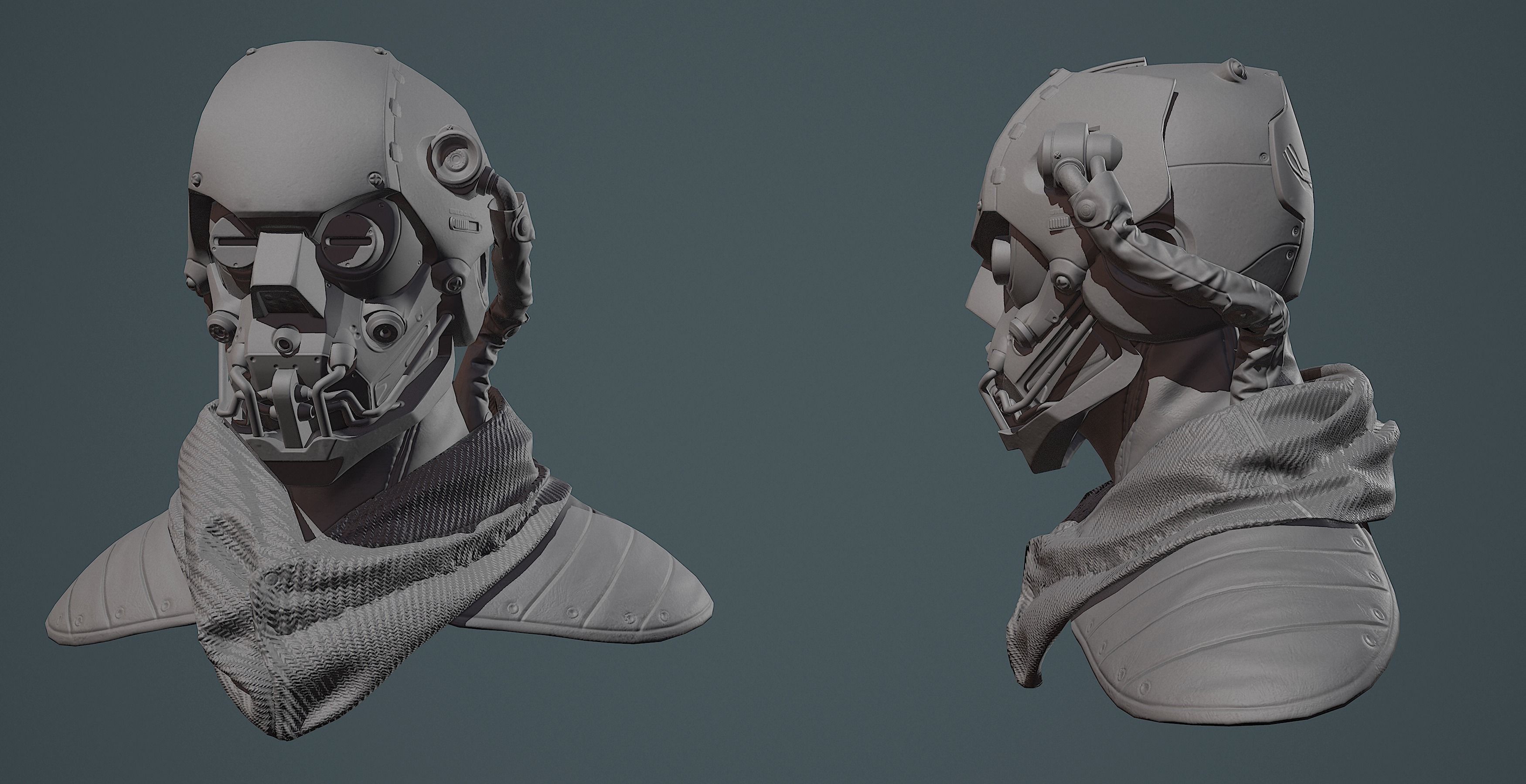 Helmet - Sci-Fi Low-poly 3D model_6