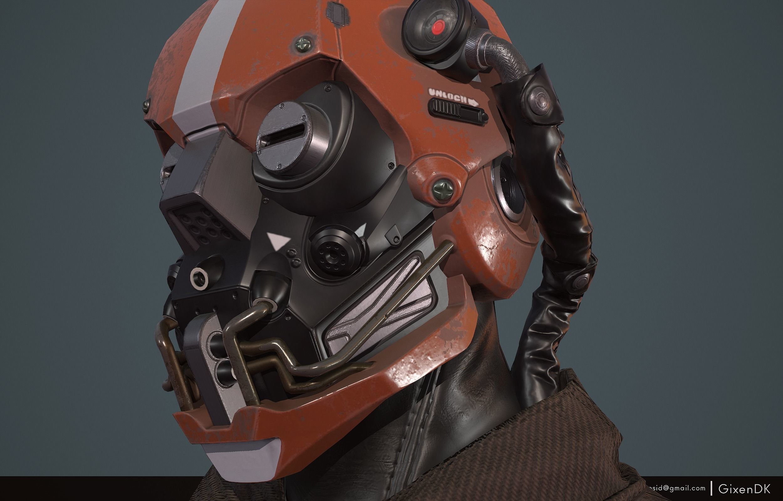 Helmet - Sci-Fi Low-poly 3D model_3
