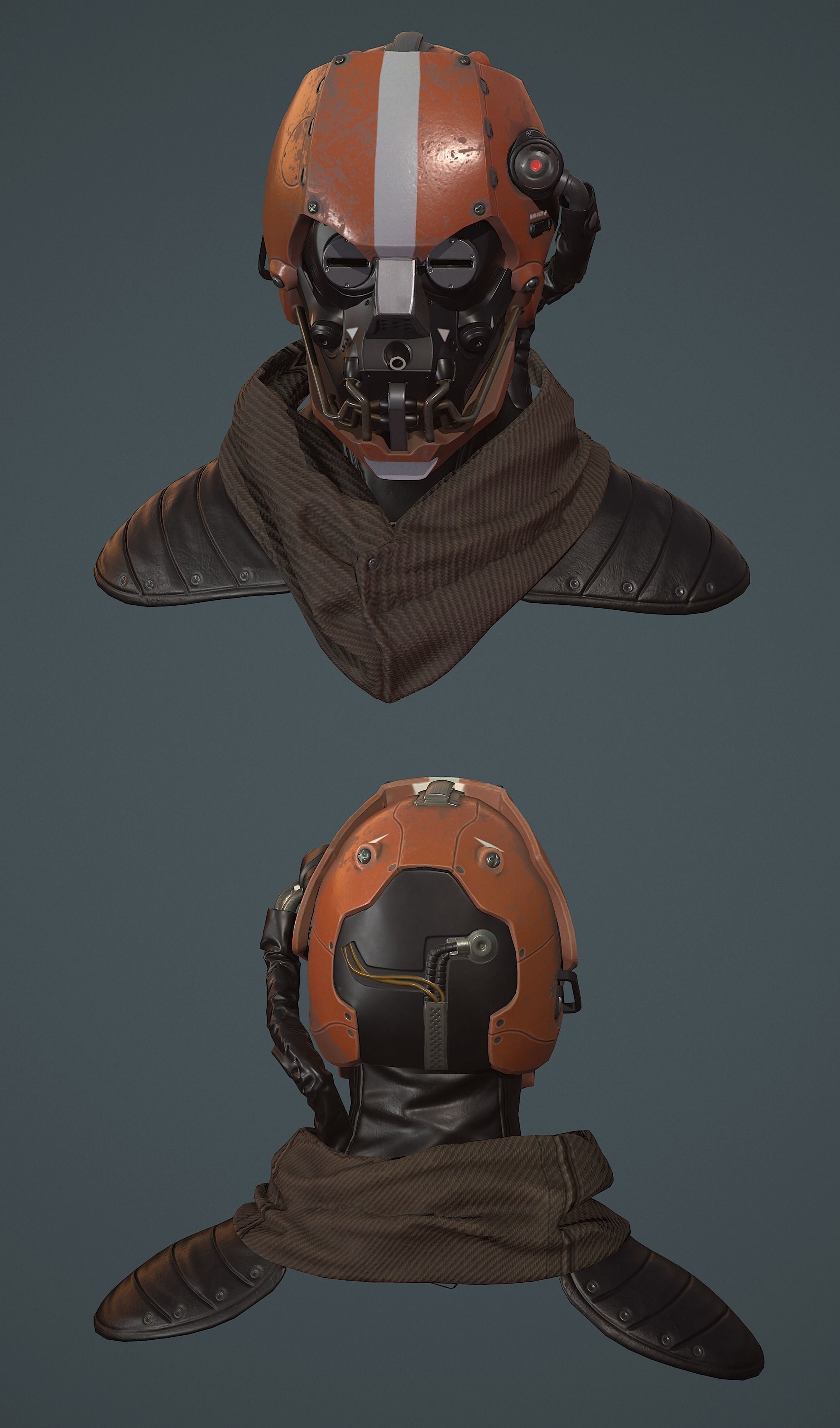 Helmet - Sci-Fi Low-poly 3D model_1