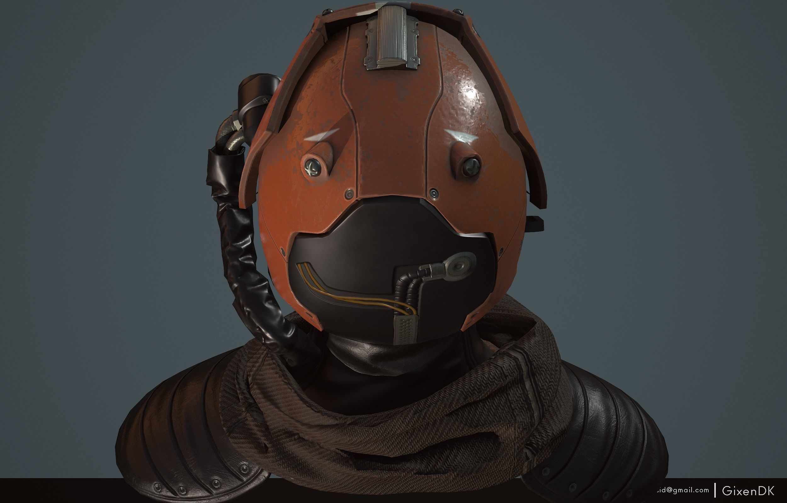 Helmet - Sci-Fi Low-poly 3D model_4