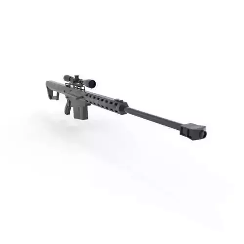 Barret M82 low poly Low-poly 3D model