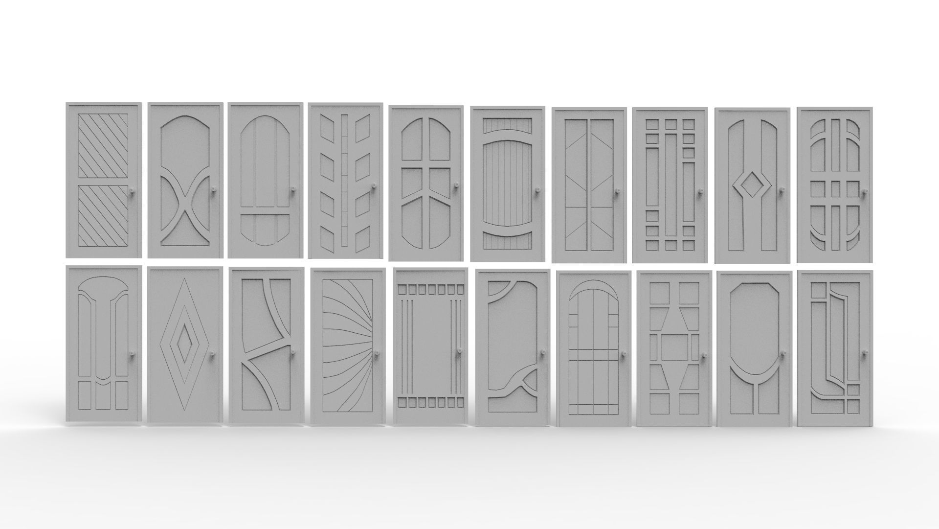 100 Door Collection Low-poly 3D model_5