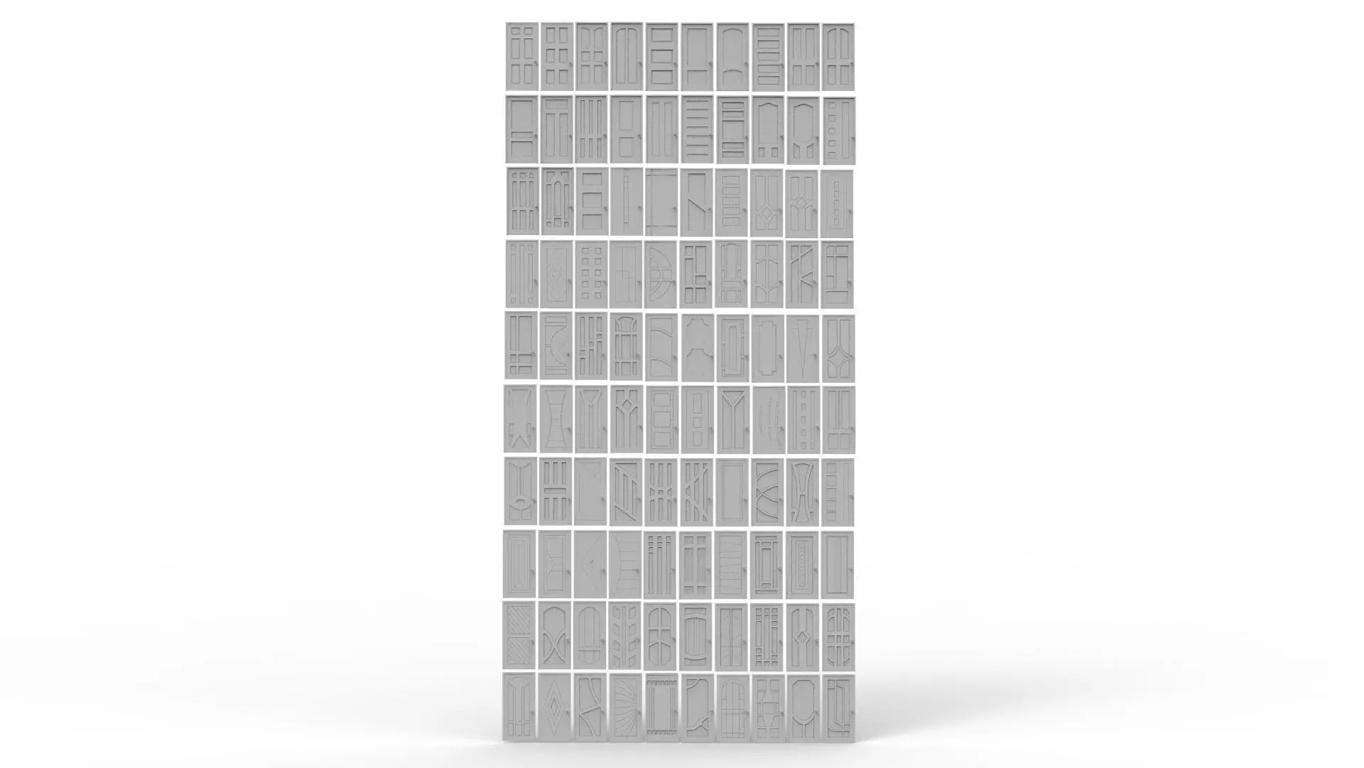 100 Door Collection Low-poly 3D model_0