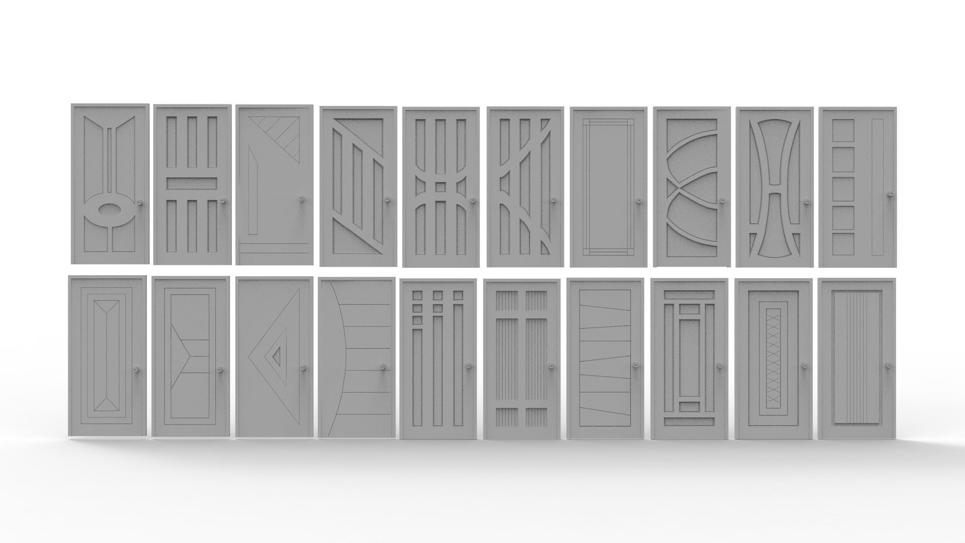 100 Door Collection Low-poly 3D model_4
