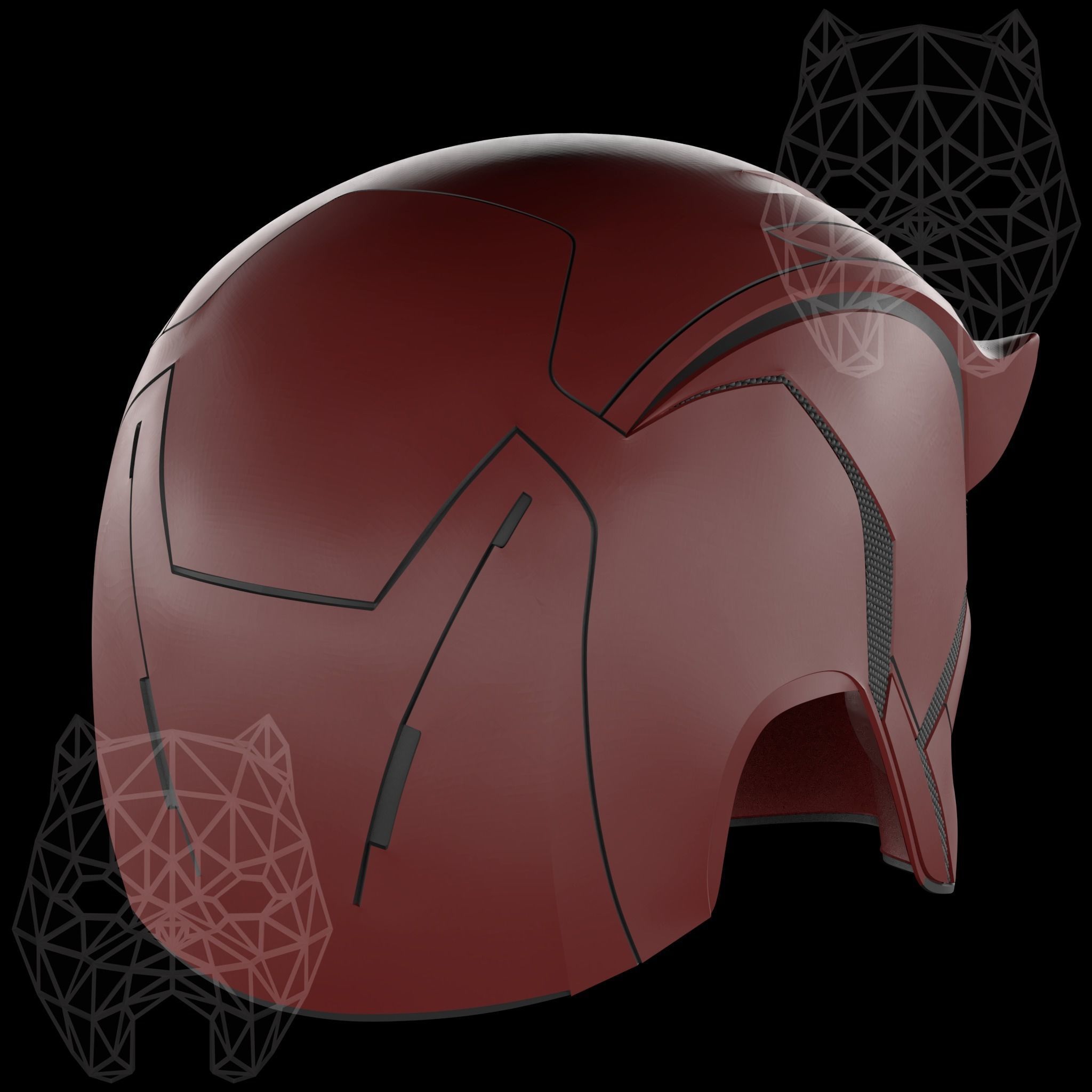 DareDevil 3d printable helmet 3D print model_1